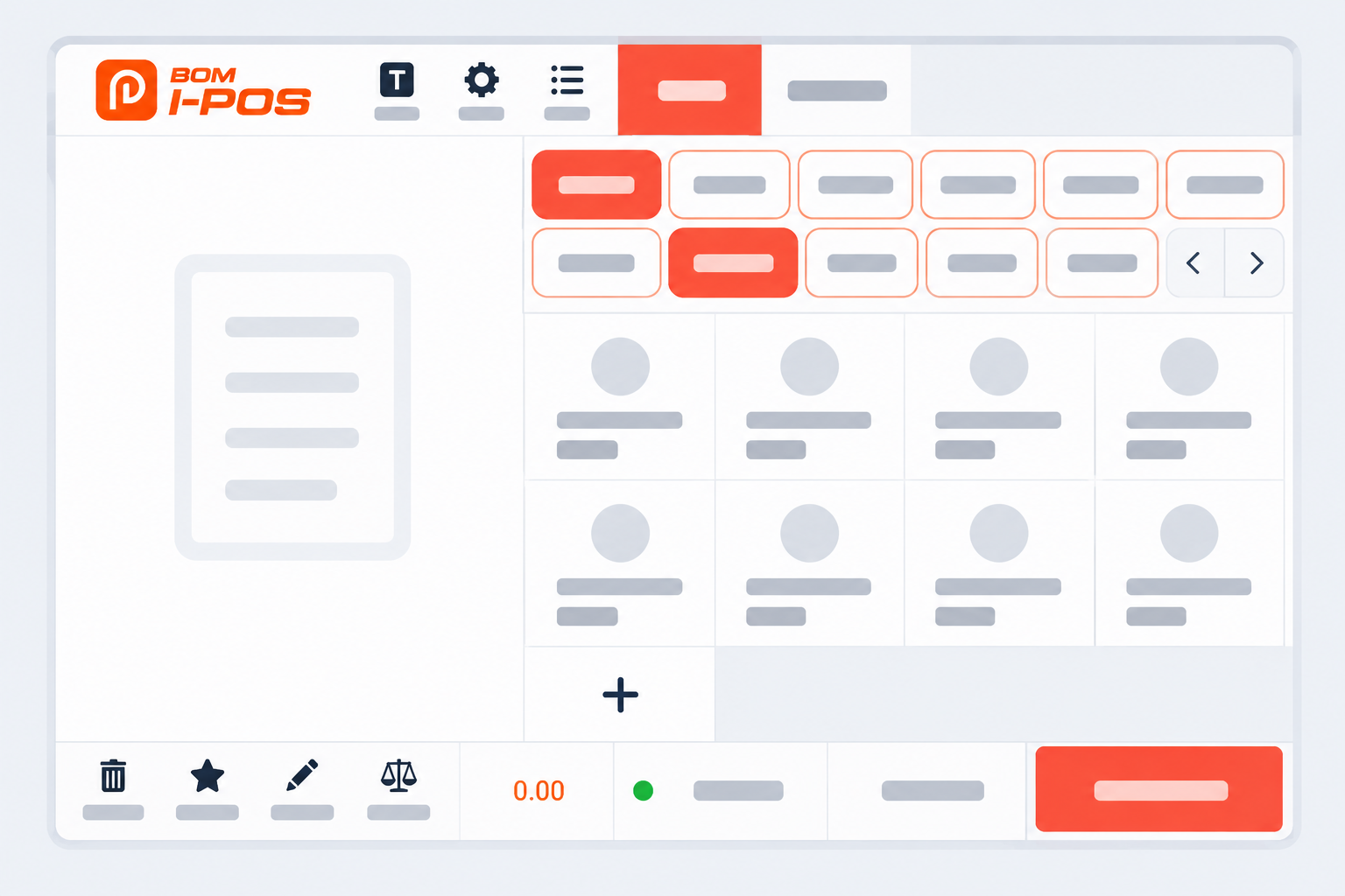 Illustrative BOM i-POS ordering interface