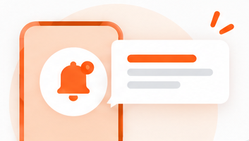 Illustration of a loyalty promotion notification arriving on a phone.